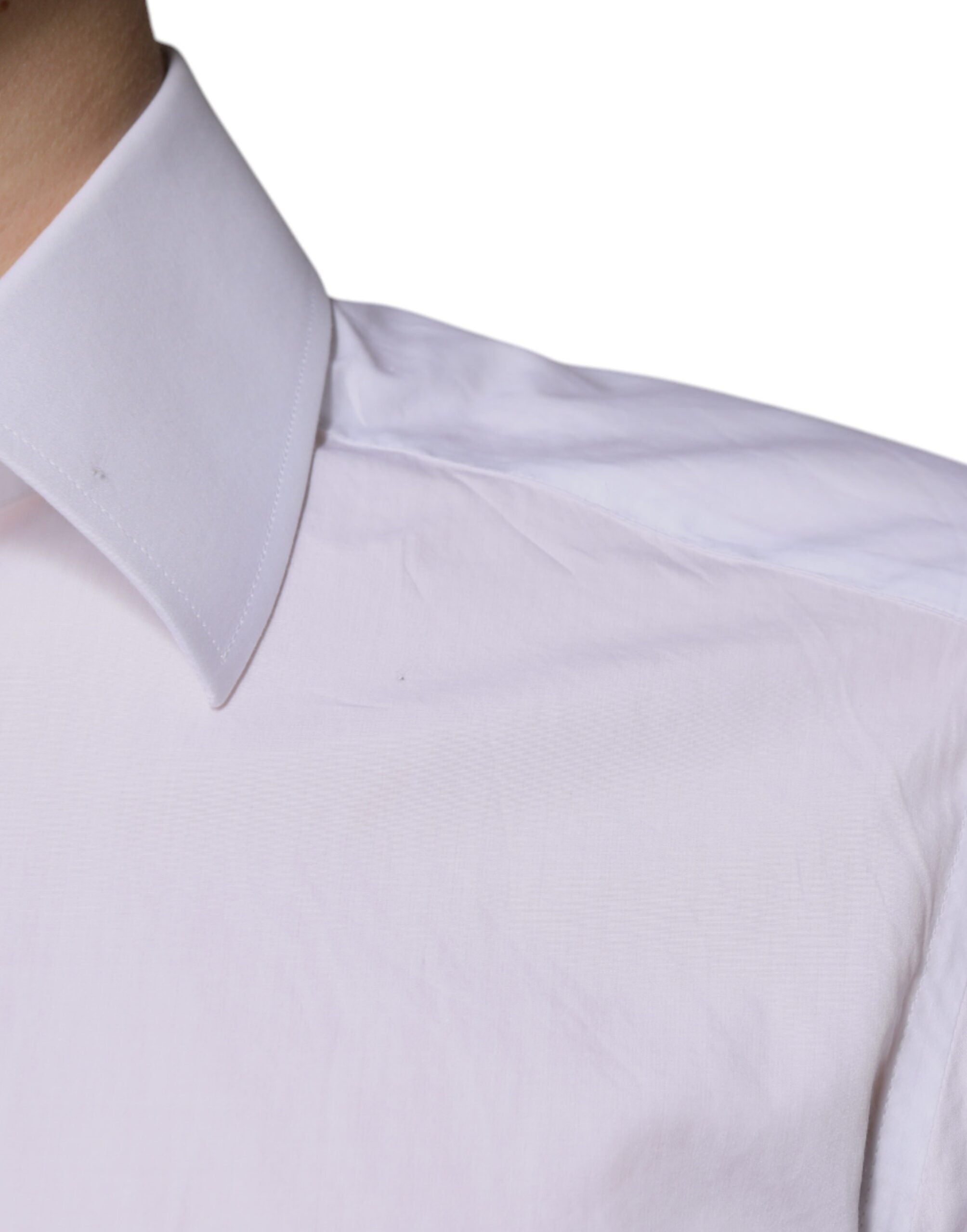 Dolce & Gabbana White Slim Fit Men's Shirt GOLD made of Cotton